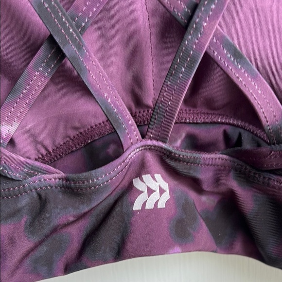 All in Motion Strappy Sports Bra/Bikini Top in Dark Purple/ Black size Small - Picture 4 of 6